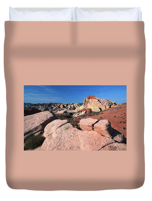 Toughness Duvet Cover featuring the photograph Rock Formations In White Domes Area #1 by John Elk