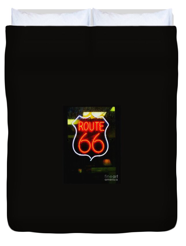  Duvet Cover featuring the photograph Route 66 Edited by Kelly Awad