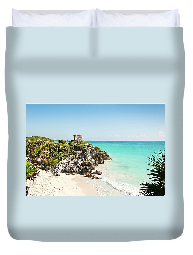 Yucatan Duvet Cover featuring the photograph Ruins Of Tulum #1 by Asmithers
