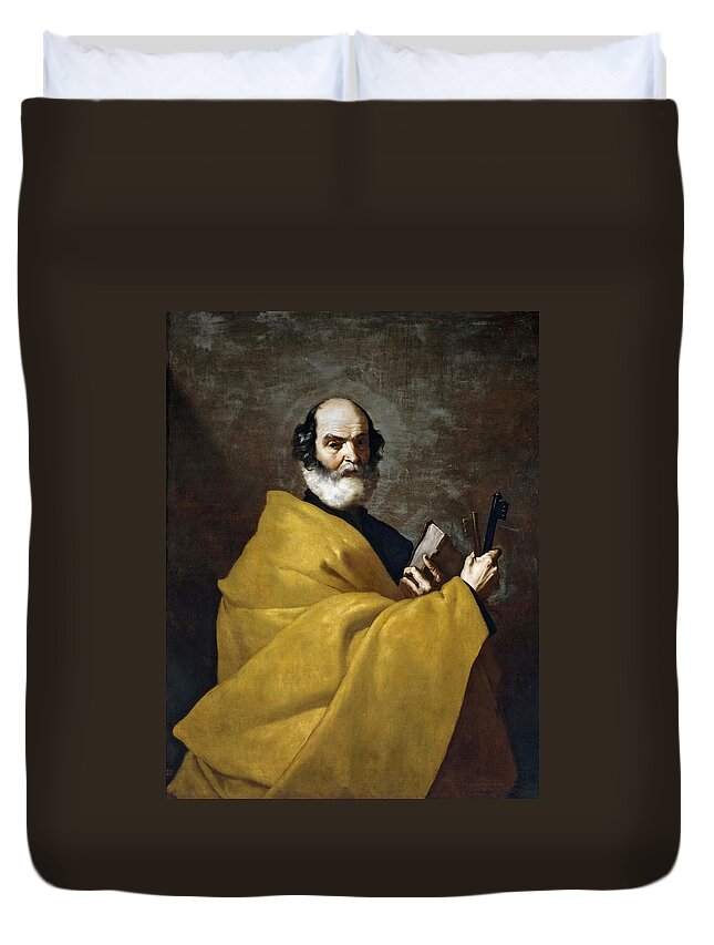 Jusepe De Ribera Duvet Cover featuring the painting Saint Peter #1 by Jusepe de Ribera