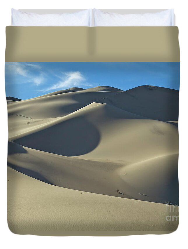 00559255 Duvet Cover featuring the photograph Sand Dunes In Death Valley by Yva Momatiuk John Eastcott