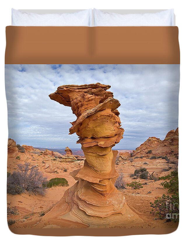 00559259 Duvet Cover featuring the photograph Sandstone Formation Vermillion Cliffs by Yva Momatiuk John Eastcott