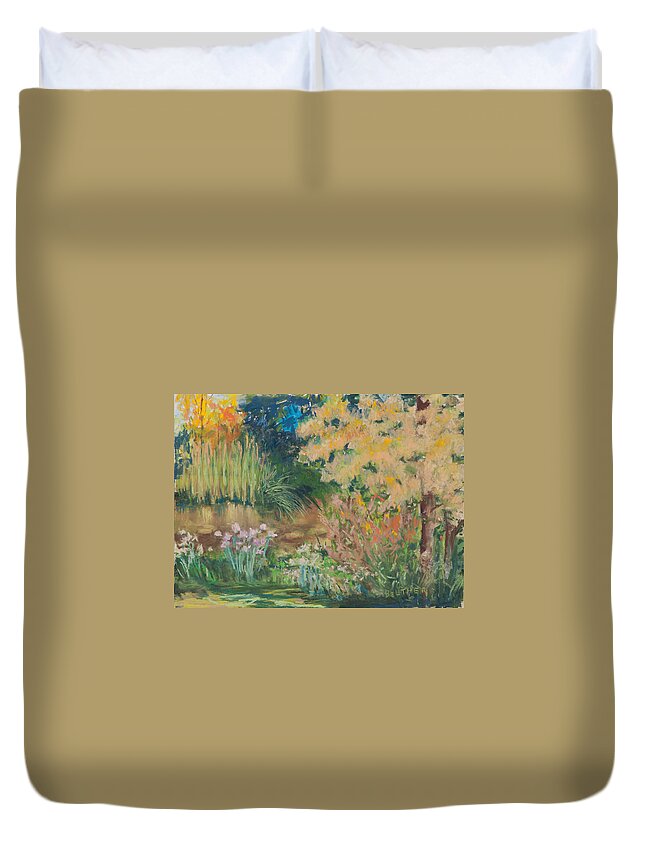 Painting Duvet Cover featuring the painting Saturday Morning at North Park by Lee Beuther