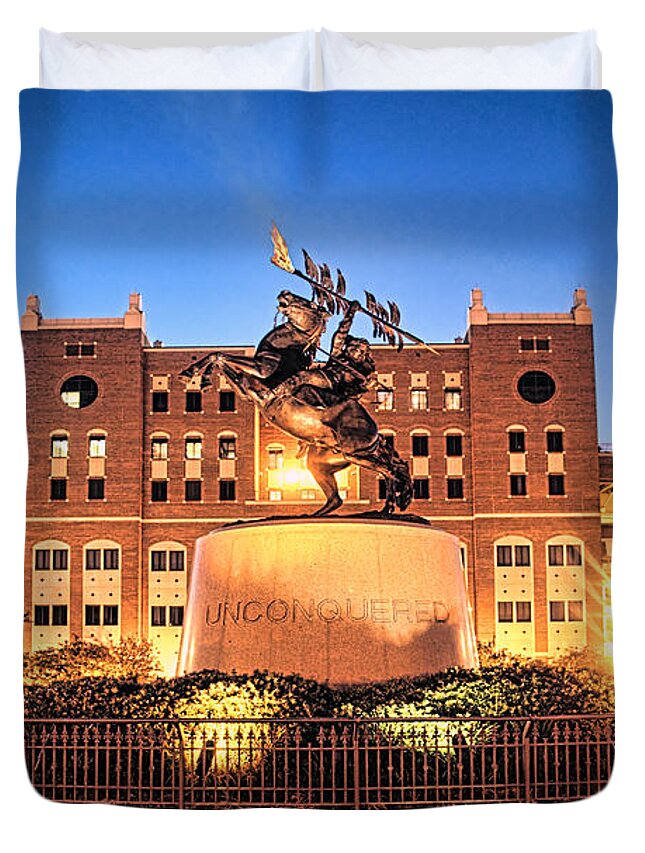 Unconquered Duvet Cover featuring the photograph Seminole Fire - Unconquered by John Douglas