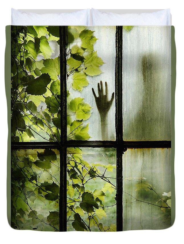 Green Duvet Cover featuring the photograph Silhouette #1 by Margie Hurwich