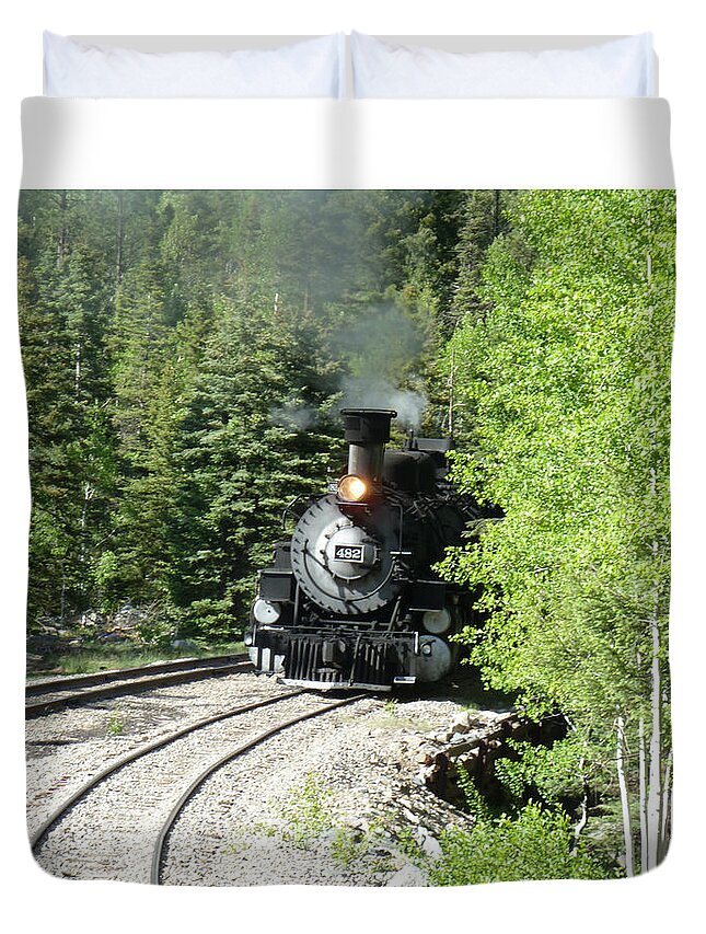 The Durango & Silverton Train Has Been One Of The Southwest's Most Sought After Tourist Attractions For Over 130 Years Since 1882! Today Duvet Cover featuring the photograph Silverton-Durango Steam Engine #1 by Jack Pumphrey