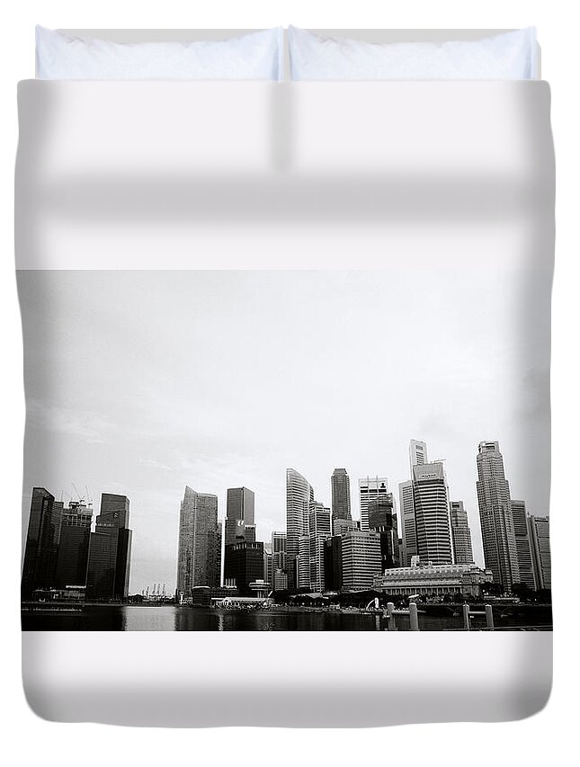 Singapore Duvet Cover featuring the photograph Singapore Skyline by Shaun Higson