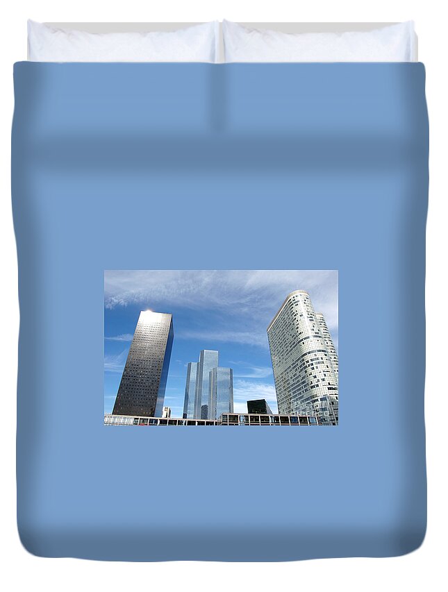 Architectural Duvet Cover featuring the photograph Skyscrapers #1 by Michal Bednarek