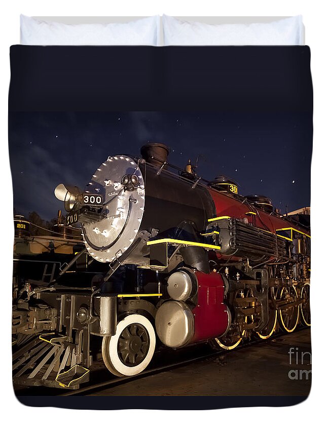 Steam Locomotive Duvet Cover featuring the photograph Steam Locomotive #1 by Keith Kapple