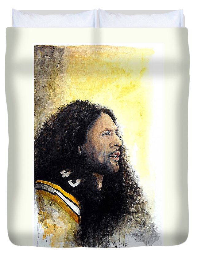 Steelers Duvet Cover featuring the painting Steeler Pride by William Walts