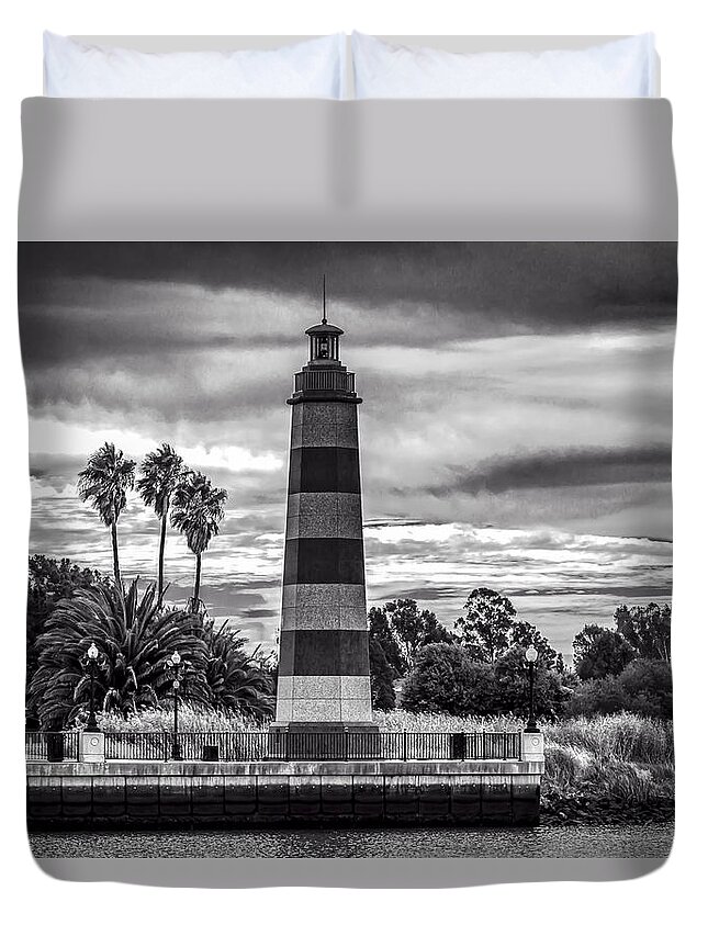 Landscape Duvet Cover featuring the photograph Suisun Lighthouse #2 by Bruce Bottomley