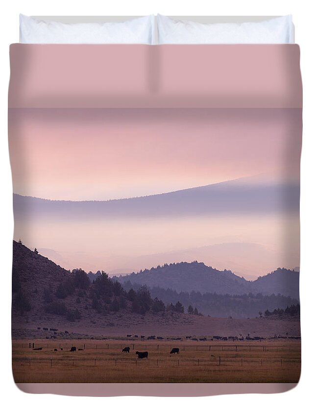 Sunset Duvet Cover featuring the photograph Sunset #1 by Alexander Fedin