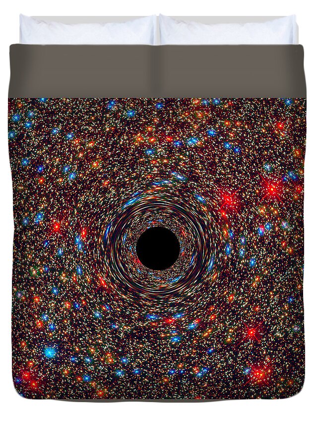 Science Duvet Cover featuring the photograph Supermassive Black Hole #3 by Science Source