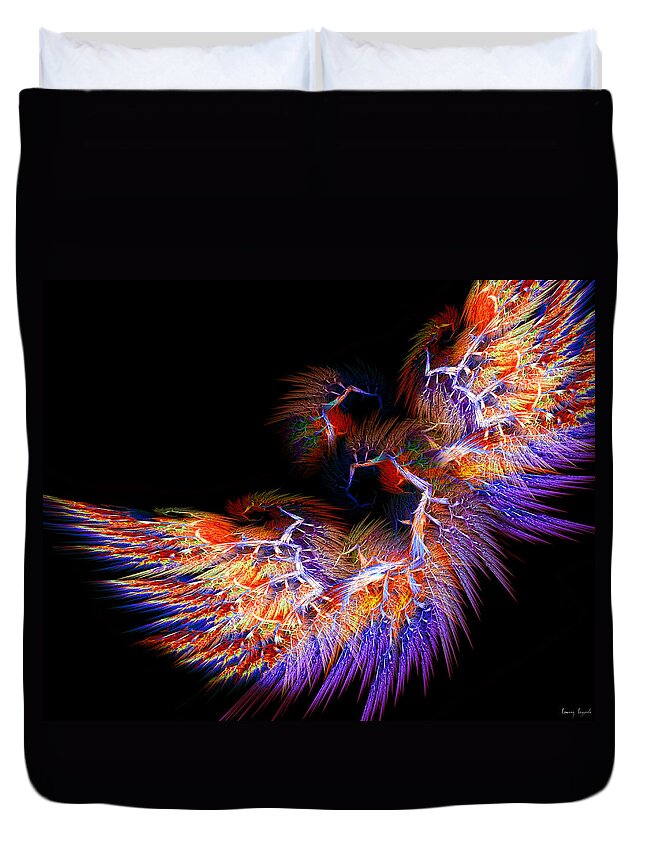 Phoenix Duvet Cover featuring the digital art Symbol Of Fire #1 by Lourry Legarde