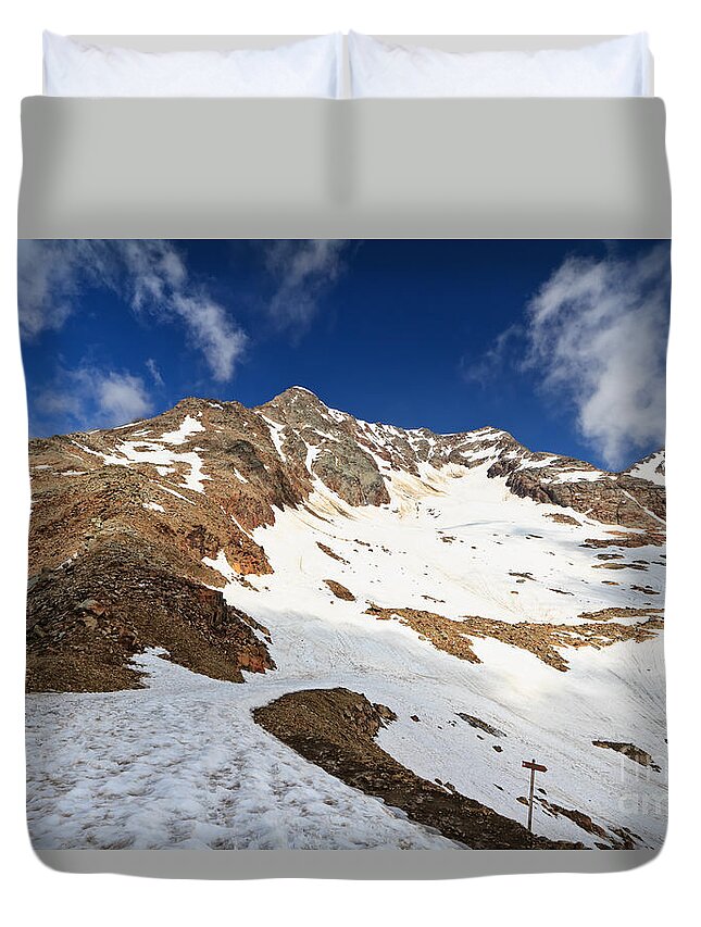 Alpine Duvet Cover featuring the photograph Tavela peak in Stelvio National park #1 by Antonio Scarpi