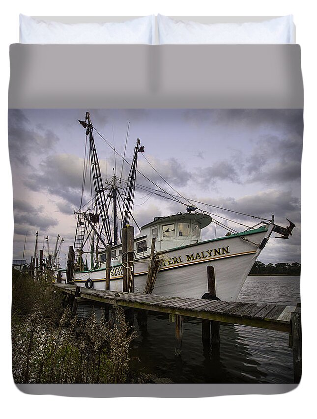 Water Duvet Cover featuring the photograph Teri Malynn on the Bon Secour #2 by Michael Thomas