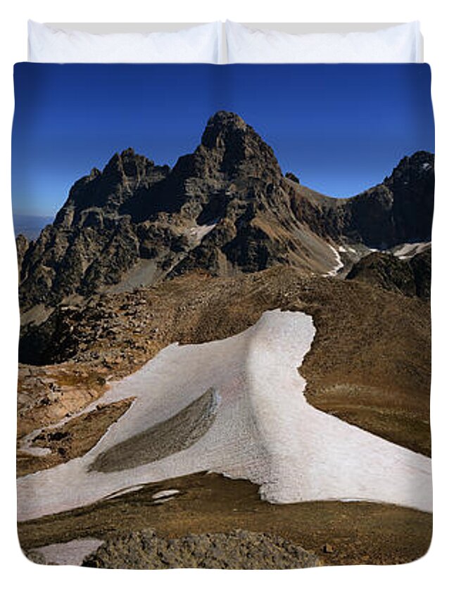 Tetons From Table Mountain Duvet Cover featuring the photograph Tetons from Table Mountain #1 by Raymond Salani III