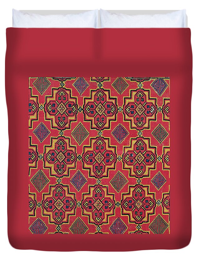 Textile With Geometric Pattern Duvet Cover For Sale By Moroccan School