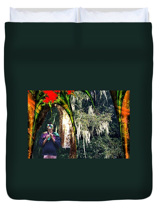 Fairy Duvet Cover featuring the digital art The Other Forest by Lisa Yount
