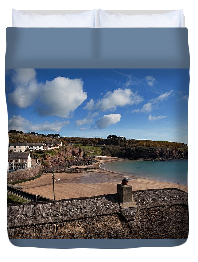 Photography Duvet Cover featuring the photograph The Strand Inn And Dunmore Strand #1 by Panoramic Images