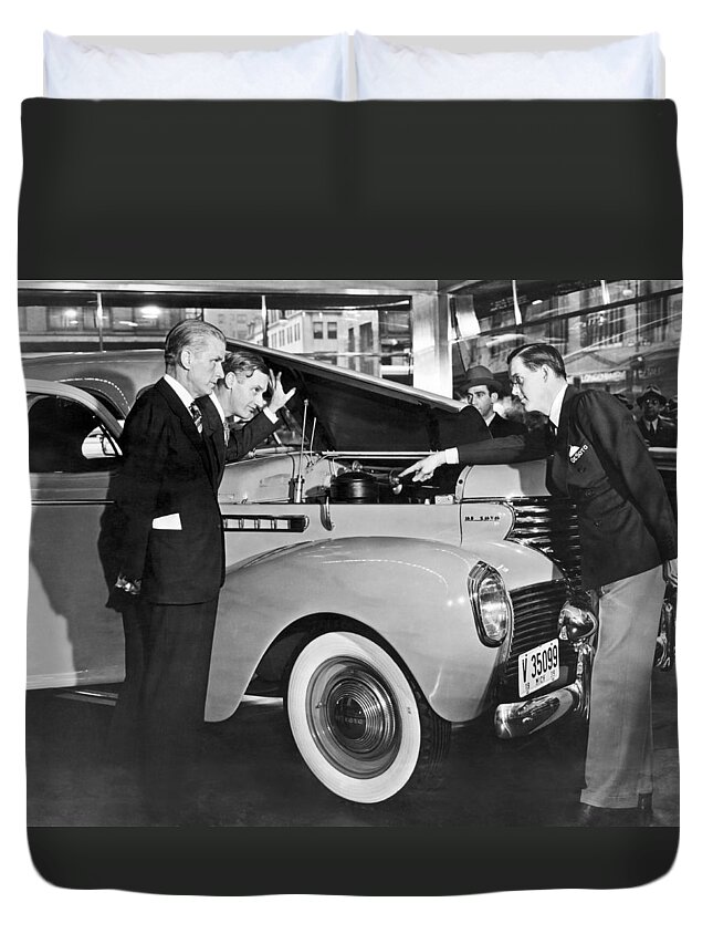1035-161 Duvet Cover featuring the photograph The Talking De Soto #1 by Underwood Archives