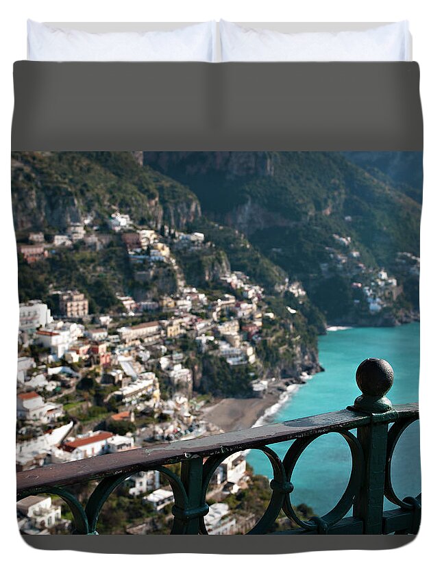 Town Duvet Cover featuring the photograph The Town Of Positano #1 by Driendl Group