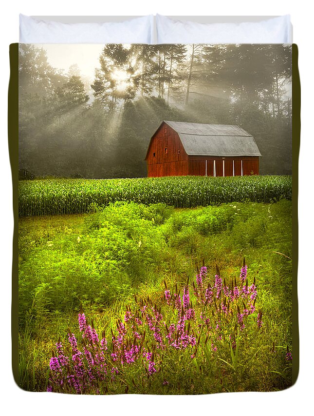 Barn Duvet Cover featuring the photograph Touched by the Sun #2 by Debra and Dave Vanderlaan
