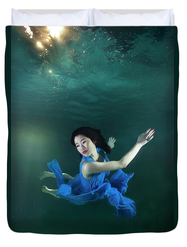 Underwater Duvet Cover featuring the photograph Underwater #1 by Mark Mawson