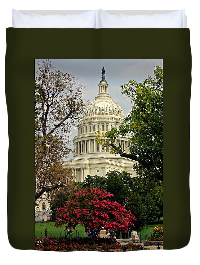 United States Capitol Duvet Cover featuring the photograph United States Capitol #1 by Suzanne Stout