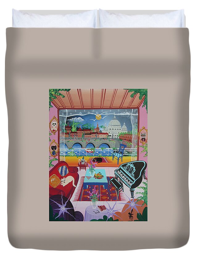 Piano Duvet Cover featuring the photograph Untitled by Herbert Hofer