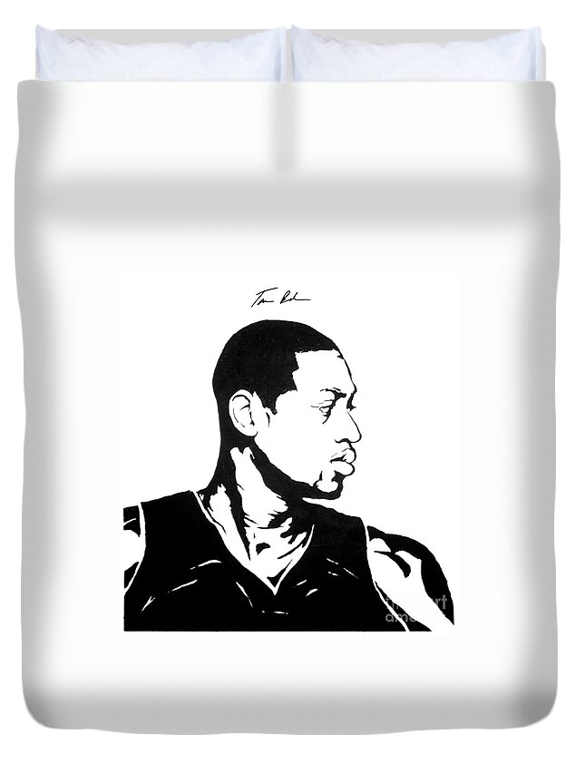 Dwyane Wade Duvet Cover featuring the painting Wade #1 by Tamir Barkan