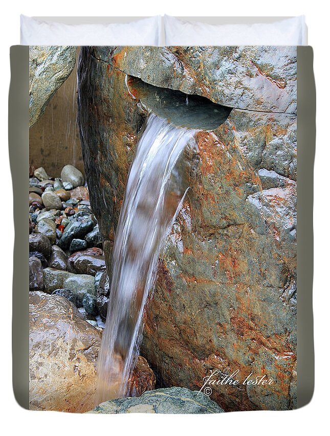 Bremerton Waterfront Duvet Cover featuring the photograph Water and Rocks II by E Faithe Lester