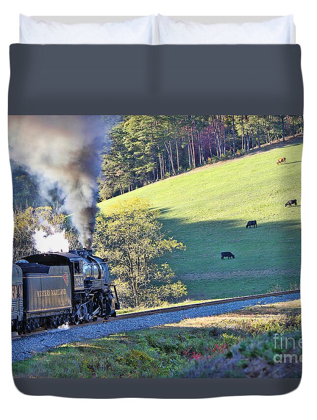 Western Maryland Scenic Railroad Duvet Cover featuring the photograph Western Maryland Scenic Railroad #1 by Jack Schultz