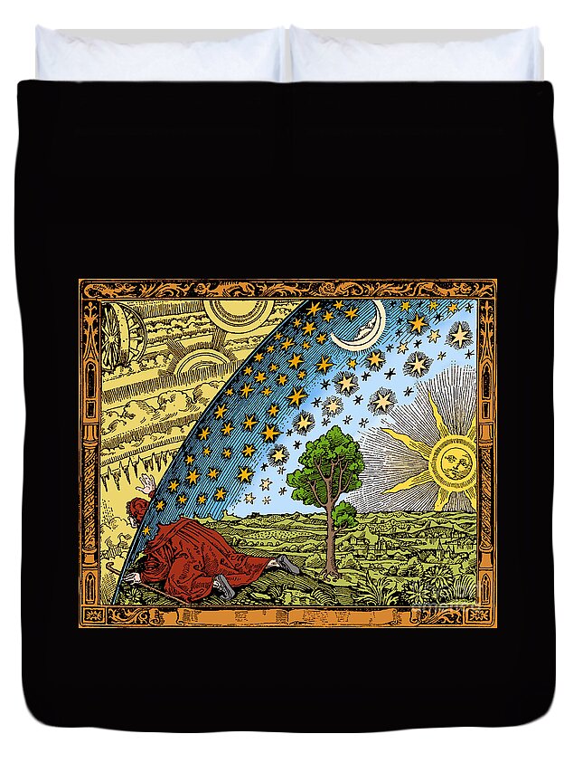 History Duvet Cover featuring the drawing Where Heaven And Earth Meet 1888 by Science Source