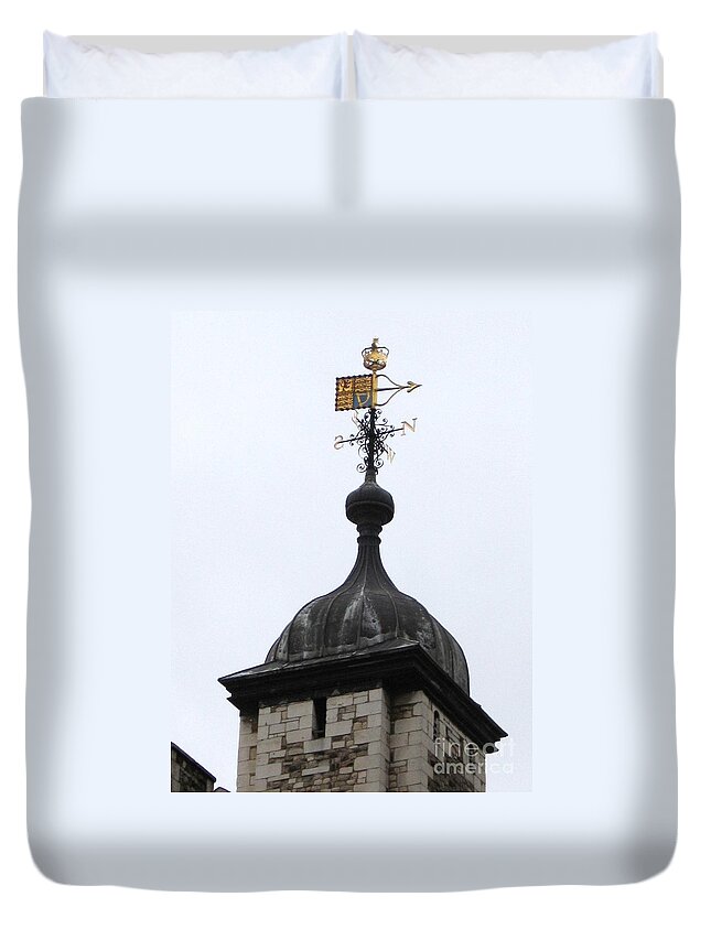 The White Tower Duvet Cover featuring the photograph White Tower #2 by Denise Railey