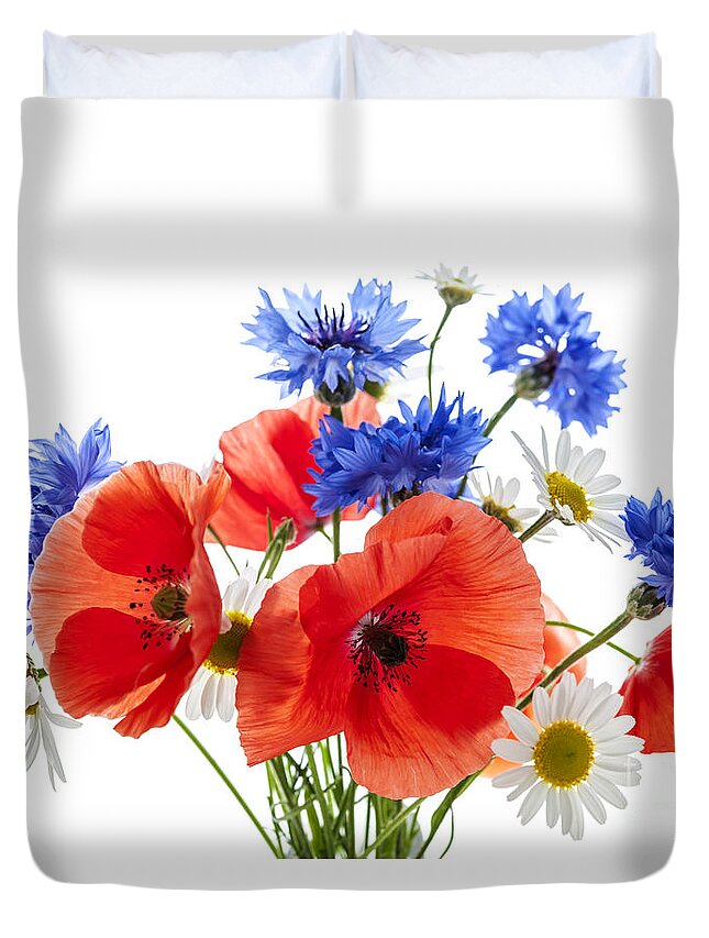 Flowers Duvet Cover featuring the photograph Wildflower bouquet 1 by Elena Elisseeva