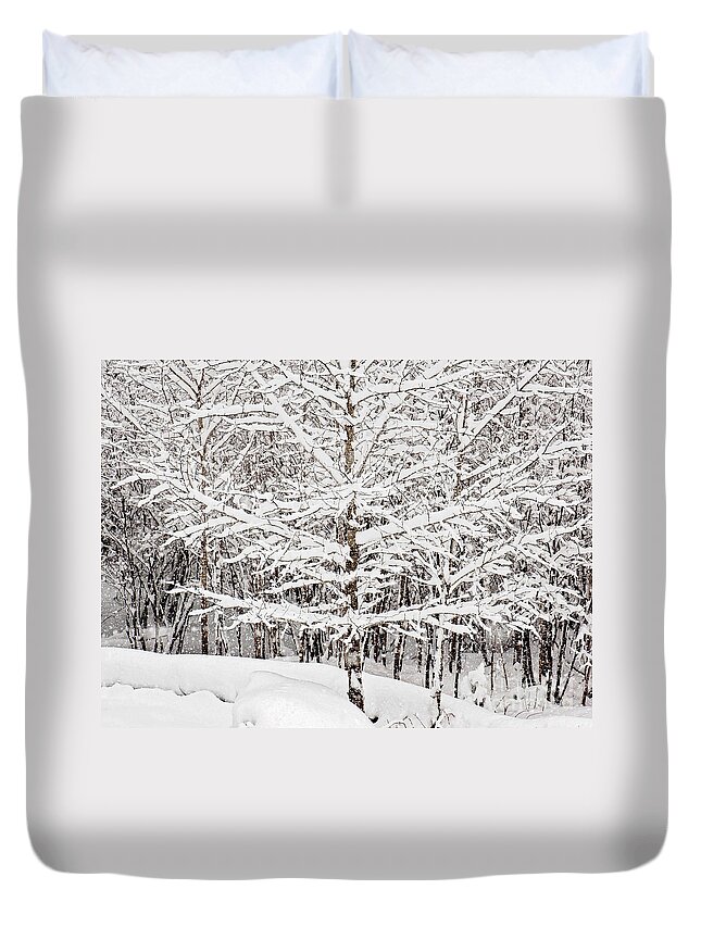 Winter Store Print Duvet Cover featuring the photograph Winter Storm Print #1 by Gwen Gibson