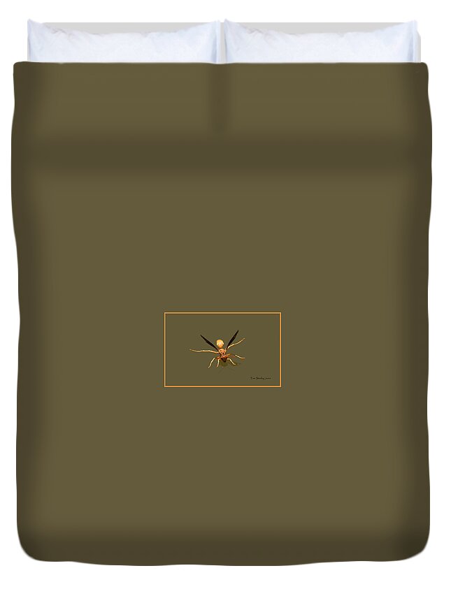 Yellow Jacket Wasp Duvet Cover featuring the photograph Yellow Jacket Wasp #1 by Tom Janca