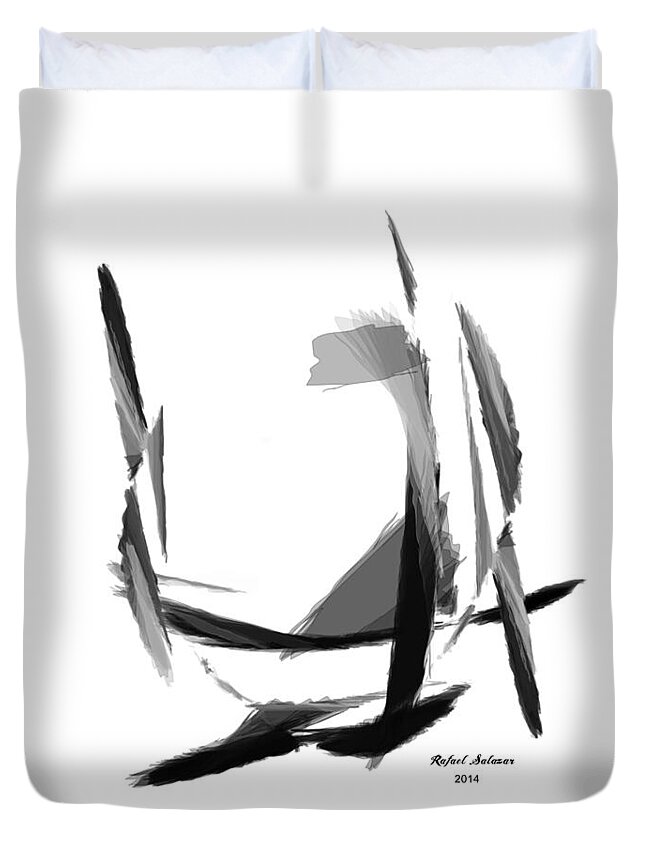 Abstract Duvet Cover featuring the digital art Abstract Series II by Rafael Salazar