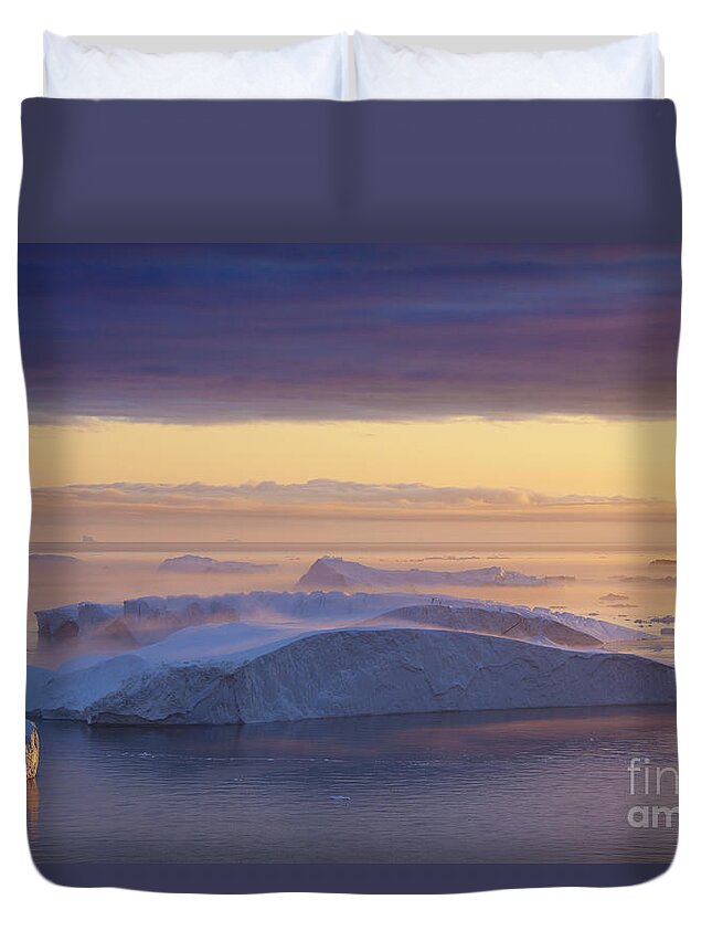 Iceberg Duvet Cover featuring the photograph 101130p123 by Arterra Picture Library