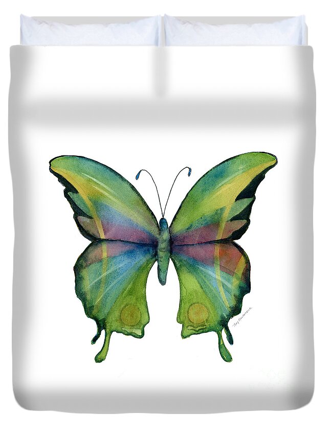 Prism Duvet Cover featuring the painting 11 Prism Butterfly by Amy Kirkpatrick