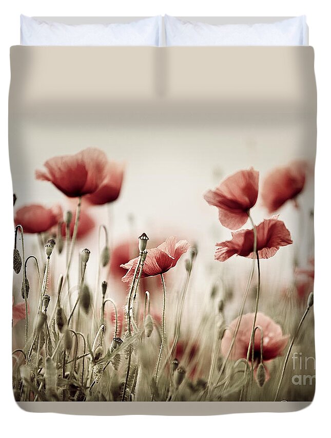 Poppy Duvet Cover featuring the photograph Poppy Dream #12 by Nailia Schwarz