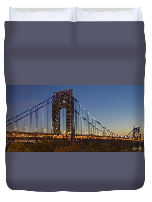 Gwb Duvet Cover featuring the photograph George Washington Bridge #1 by Theodore Jones
