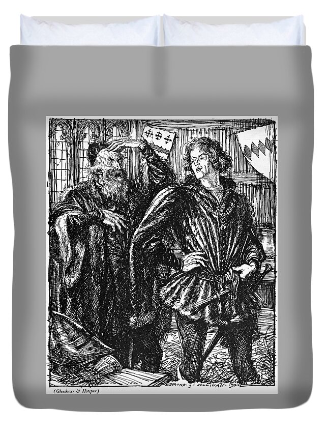 1924 Duvet Cover featuring the drawing Shakespeare Henry Iv #13 by Granger