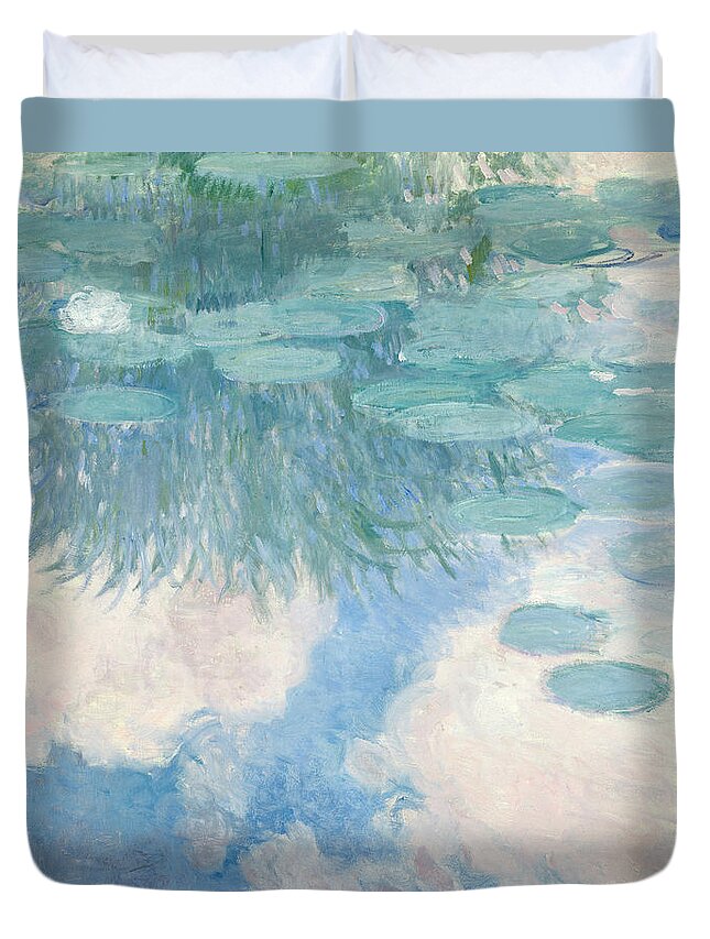 Claude Monet Duvet Cover featuring the painting Waterlilies by Claude Monet