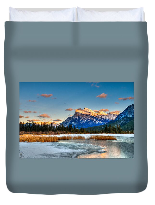 Alberta Duvet Cover featuring the photograph Winter in the mountains #16 by Brandon Smith