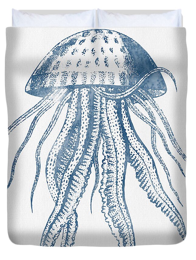 Octopus Duvet Cover featuring the digital art 1844 Octopus Ink Drawing by Aged Pixel