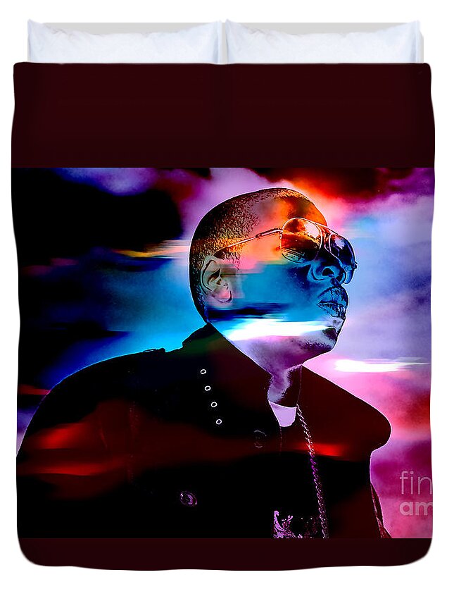 Jay Z Art Duvet Cover featuring the mixed media Jay Z Collection #19 by Marvin Blaine