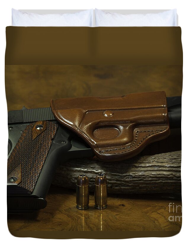 1911 Duvet Cover featuring the photograph 1911 Concealed Carry by Dale Powell