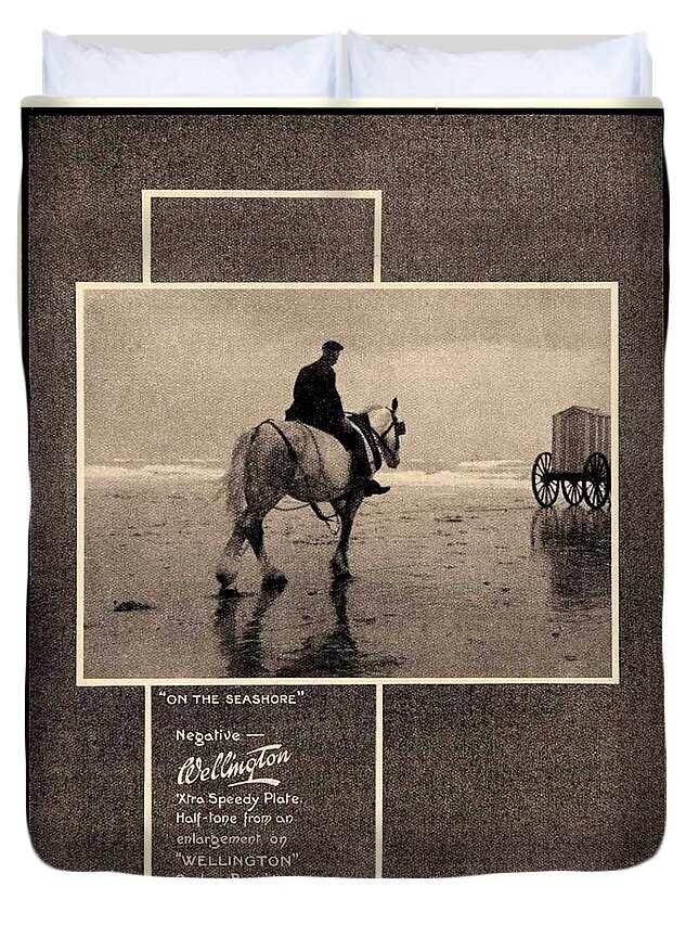 1918 Duvet Cover featuring the digital art 1918 - Wellington Photographic Company Advertisement by John Madison